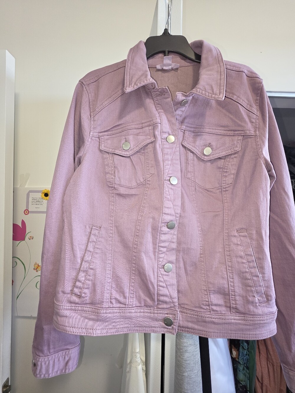 Westport Lavender Denim Jacket with Silver Buttons